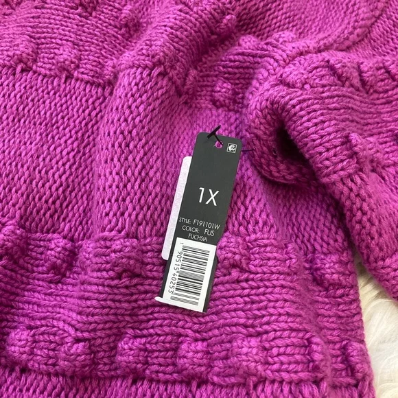 NIC + ZOE PLUS ADORE A BALL TEXTURED PULLOVER MOCK TURTLENECK SWEATER